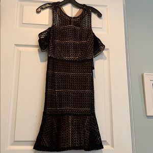 Aqua-Black & Cream elegant dress